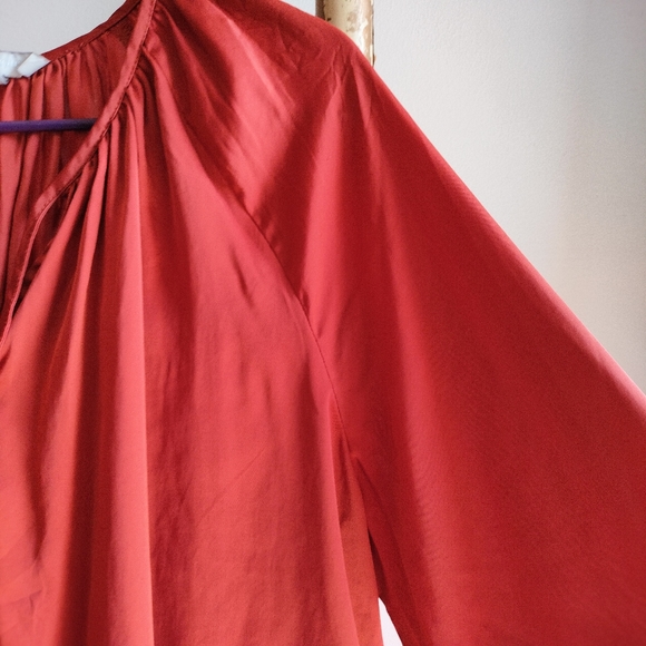 🌹The Quiet Luxury Collection🌹 H&M Brick Orange Peasant Blouse - Picture 6 of 17